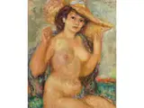 Weiblicher akt by Emeric Gomery, oil on canvas, offered Mar 2025