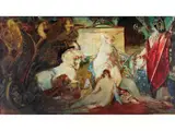 Mythologische Darstellung by Friedrich Ernst Wolfrom, oil on board, offered Mar 2025