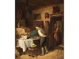 Der Neugierige Bauer by Hermann Volz, oil on canvas, sold Jun 2024