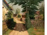 Sommerliche Dorfstrasse by Jakob Koganowsky, oil, offered Jul 2015