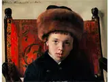 Knabenbildnis Sohn des Wunderrabbivon Belz by Isidor Kaufmann, 1853 Arat & Rumänien - 1921 Wien, Kopie nach, oil on panel, offered Dec 2016