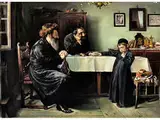 Zwei Gelehrte mit Einem Schüler by Isidor Kaufmann, 1853 Arat & Rumänien - 1921 Wien, Kopie nach, oil, sold Dec 2016