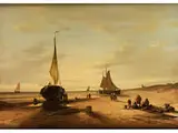 Holländische Fischerboote by Charles P. Gruppé, oil on panel, offered Mar 2015