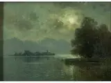 Romantischer Blick auf die Fraueninsel by Ludwig Sckell, 1833 Schloß Berg – 1912 Pasing, oil on panel, offered Sep 2020