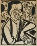 Frau by Erich Heckel, 1920, woodcut, sold Jun 2024