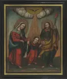 Südamerikanische Schule, 18.Jh by Andachtsbild "Heilige Familie", oil on canvas, offered Jun 2024