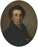Porträt von Albert Bitzius (alias Jeremias Gotthelf) by Joseph Matter, 1819, oil on panel, sold Jun 2024