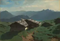 Chalets au Rigi by Alexandre Calame, 1861, oil on canvas, sold Jun 2024