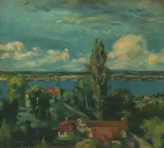 Steckborn am Bodensee by Carl August Liner, 1894, oil on board, sold Jun 2024