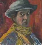 Selbstportrait by Berta Lilly Buchmann, oil on canvas, sold Jun 2024