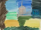 Montepulciano, Italie by Fernand Dubuis, gouache, offered Jun 2024