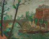 Pont de Charenton (Marne Brücke) by Adolf Herbst, 1946, oil on canvas, sold Jun 2024