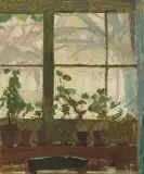 Aus dem Fenster by Cuno Amiet, 1948, oil, sold Jun 2024