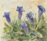 Blauer Enzian by August Cueni, 1963, oil, offered Jun 2024