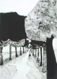 Baumallee by Robert Indermaur, 1971, ink, sold Jun 2024