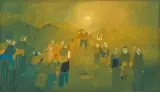 Werden, Sein, Vergehen by Robert Indermaur, 1972, oil on canvas, sold Jun 2024