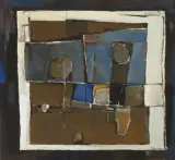 Abstrakt 1 by Dea Murk, 1969, oil on canvas, sold Jun 2024