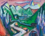 Vals mit Zervreilahorn und -Staumauer by Martin J. Meier, 1993, oil on canvas, sold Jun 2024