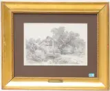 Rurale Landschaft by Gustave Castan, 1860, pencil, sold Jun 2024