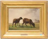 Schaf und Lamm auf Weide by Charles Humbert, 1840, oil on canvas, sold Jun 2024