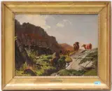 Terrain au-dessus de Wengen by Charles Humbert, 1869, oil on paper, offered Jun 2024