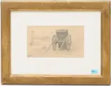 Umgestürzter Karren in ländlicher Umgebung by Albert Lugardon, pencil, offered Jun 2024