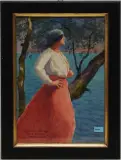 Dame am See by Emil Beurmann, watercolor, sold Jun 2024
