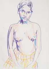 Halbakt by Luciano Castelli, 1991, oil, sold Jun 2024