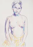 Halbakt by Luciano Castelli, 1991, oil, sold Jun 2024