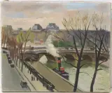 Paris mit Seine und Louvre by Georges Alfred Darel, oil on canvas, offered Jun 2024