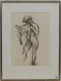 Frauenakt by Thomas Ernst Gubler, charcoal, sold Jun 2024