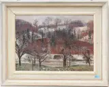 Winterlandschaft (Sihlwald) by Hermann Huber, 1941, oil on canvas, sold Jun 2024