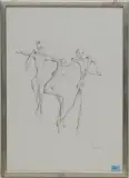 Drei Figuren by Robert Indermaur, 1966, pencil, sold Jun 2024