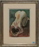 Weiblicher, kauernder Akt by Carl Walter Liner, 1953, watercolor, sold Jun 2024