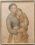 Mutter mit Kind by Karl Schenk, oil on board, sold Jun 2024