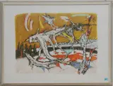 Falke auf Ast by Alois Carigiet, 1974, color lithograph, offered Jun 2024