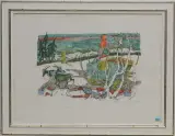 Schlitten by Alois Carigiet, 1978, color lithograph, sold Jun 2024