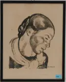 Valaisanne by Edouard Vallet, 1918, lithograph, sold Jun 2024