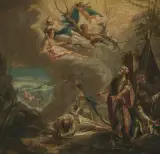Aeskulap erweckt Hippolyt vor Diana wieder zum Leben by Venedig, Mitte 18.Jh., oil on canvas, sold Mar 2024