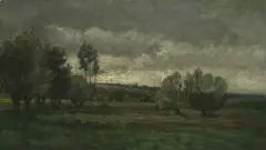 Paysage après l'orage by Charles-François Daubigny, oil on board, sold Mar 2024