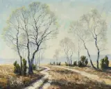 Heideweg im Vorfrühling by Otto Eduard Pippel, oil on canvas, sold Mar 2024