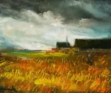 Paysage au champ de blé by Maurice de Vlaminck, 1930, oil on canvas, sold Mar 2024