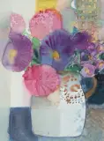 Blumenstillleben by Andreas Felger, 1988, watercolor, offered Mar 2024