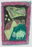 Komposition in Rosa- und Grüntönen by Andro Wekua, mixed media, sold Mar 2024