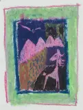 Komposition in Rosa-, Blau- und Grüntönen by Andro Wekua, mixed media, offered Mar 2024
