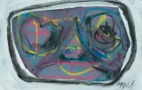 Portrait by Karel Appel, watercolor, sold Mar 2024