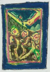 Komposition in Blau-, Gelb- und Rosatönen by Andro Wekua, mixed media, offered Mar 2024