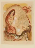 Rachel dérobe les Idoles de son Père by Marc Chagall, 1960, color lithograph, sold Mar 2024