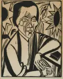 Frau by Erich Heckel, 1920, woodcut, offered Mar 2024