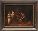Interieur mit Frauen beim Fussbad by Richard Brakenburgh, oil on panel, sold Mar 2024